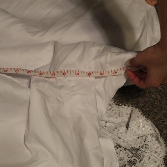 NWOT Beautiful Modest Wedding Gown with Train, White with Lace and Rhinestones - Picture 7 of 16